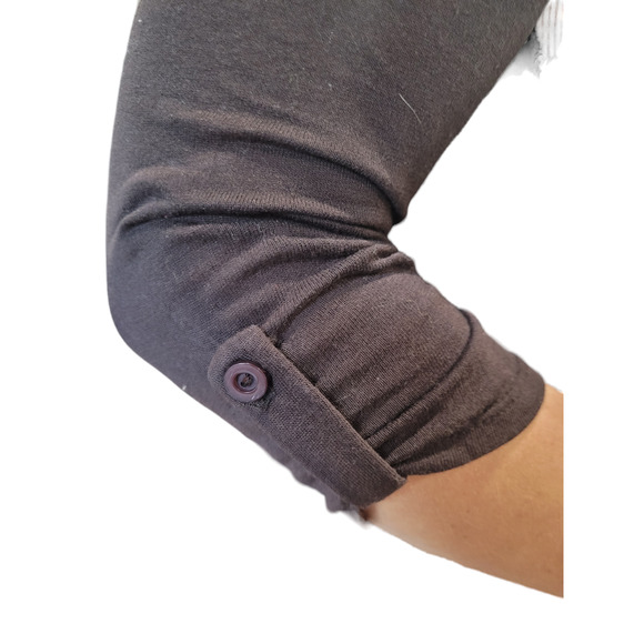 Monteau LA Sheer Art Floral Top M Mixed Media Zipper Shoulder Blouse Mallcore - Picture 8 of 9